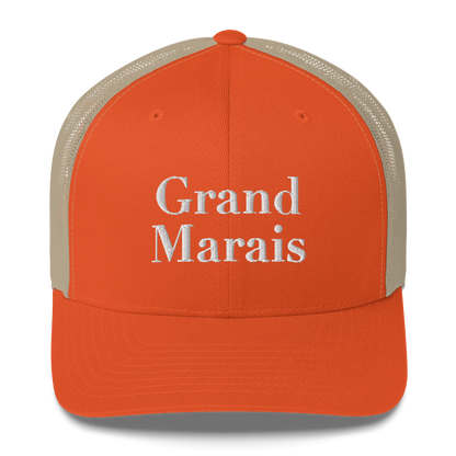 'Grand Marais' Trucker Hat | White/Black Embroidery