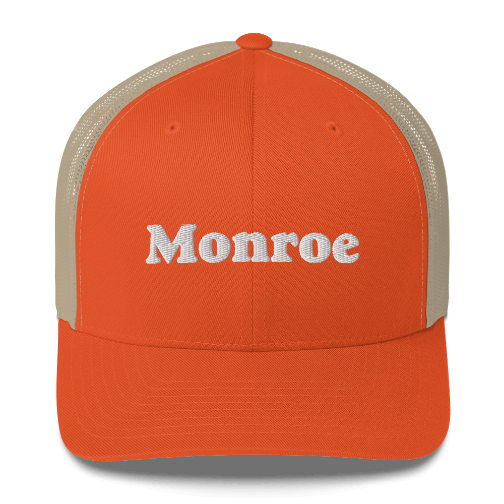 'Monroe' Trucker Hat | White/Black Embroidery