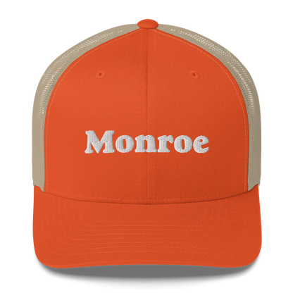 'Monroe' Trucker Hat | White/Black Embroidery