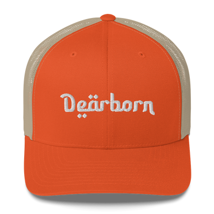 'Dearborn' Trucker Hat | White/Black Embroidery