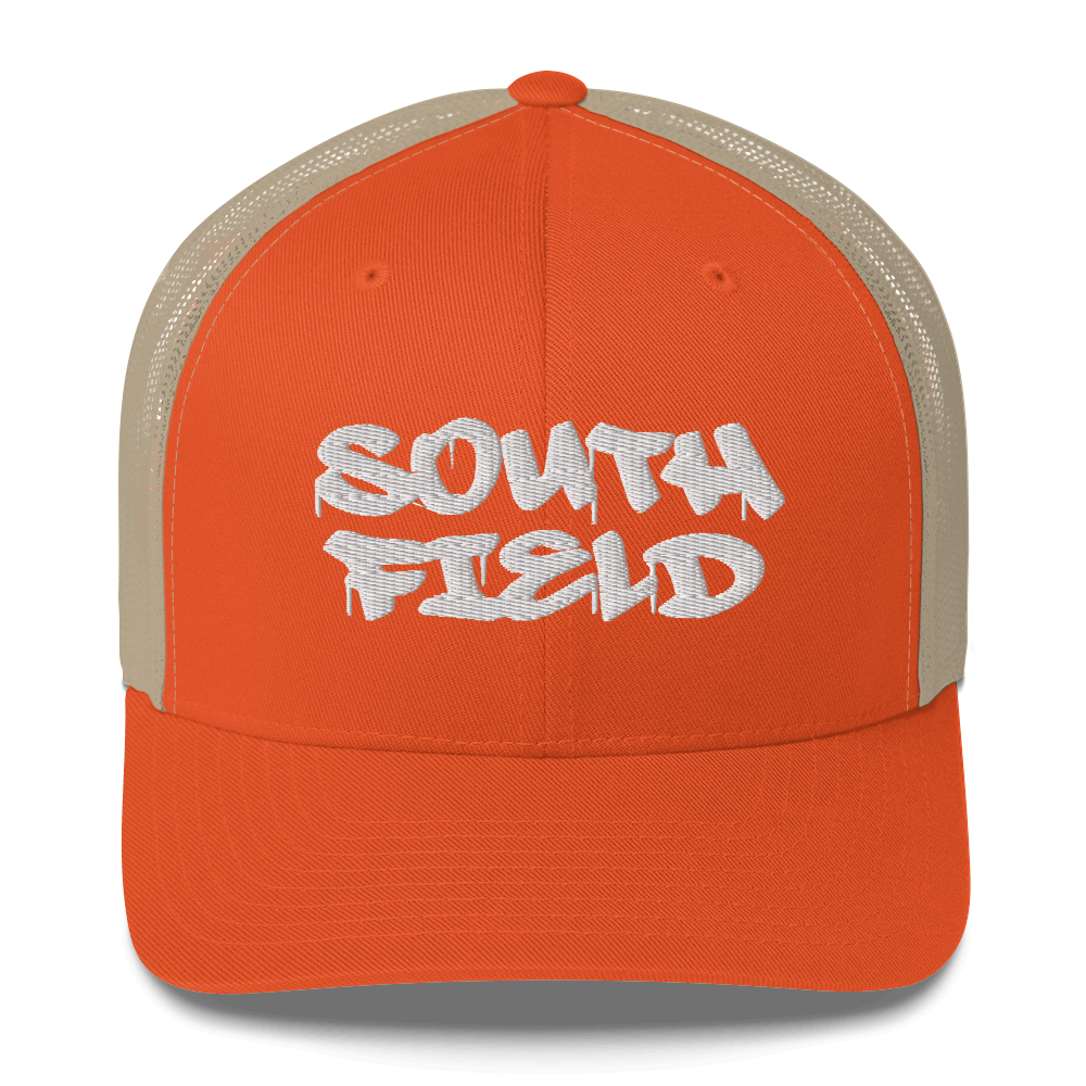 'Southfield' Trucker Hat | White/Black Embroidery