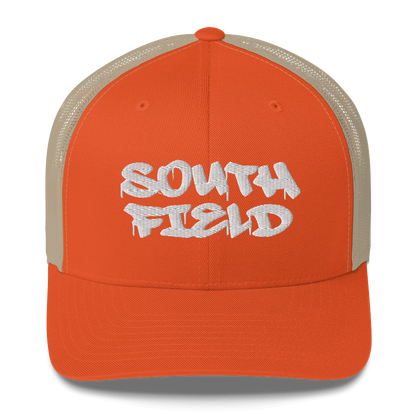 'Southfield' Trucker Hat | White/Black Embroidery