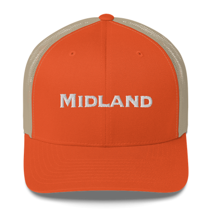 'Midland' Trucker Hat | White/Red Embroidery