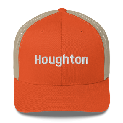 'Houghton' Trucker Hat | White/Black Embroidery