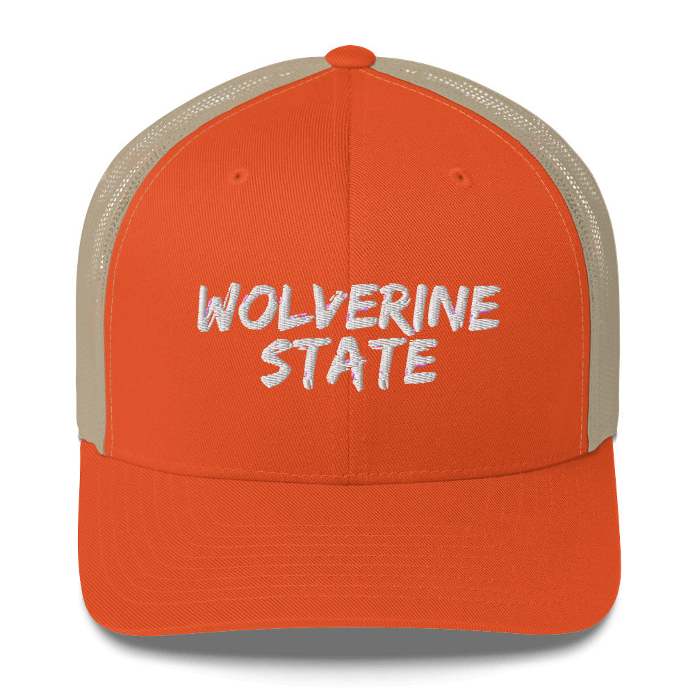 Michigan 'Wolverine State' Trucker Hat (Angry Brush Font)