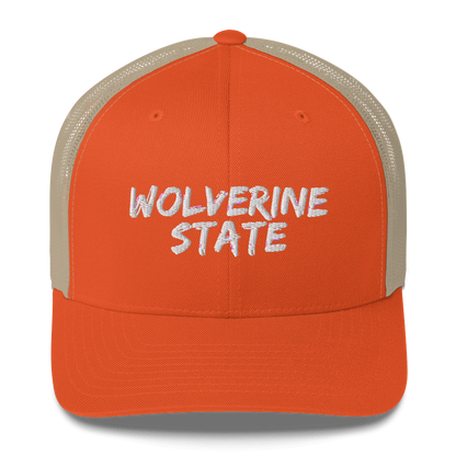 Michigan 'Wolverine State' Trucker Hat (Angry Brush Font)