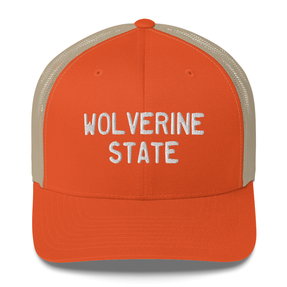 Michigan 'Wolverine State' Trucker Hat (Licence Plate Font)