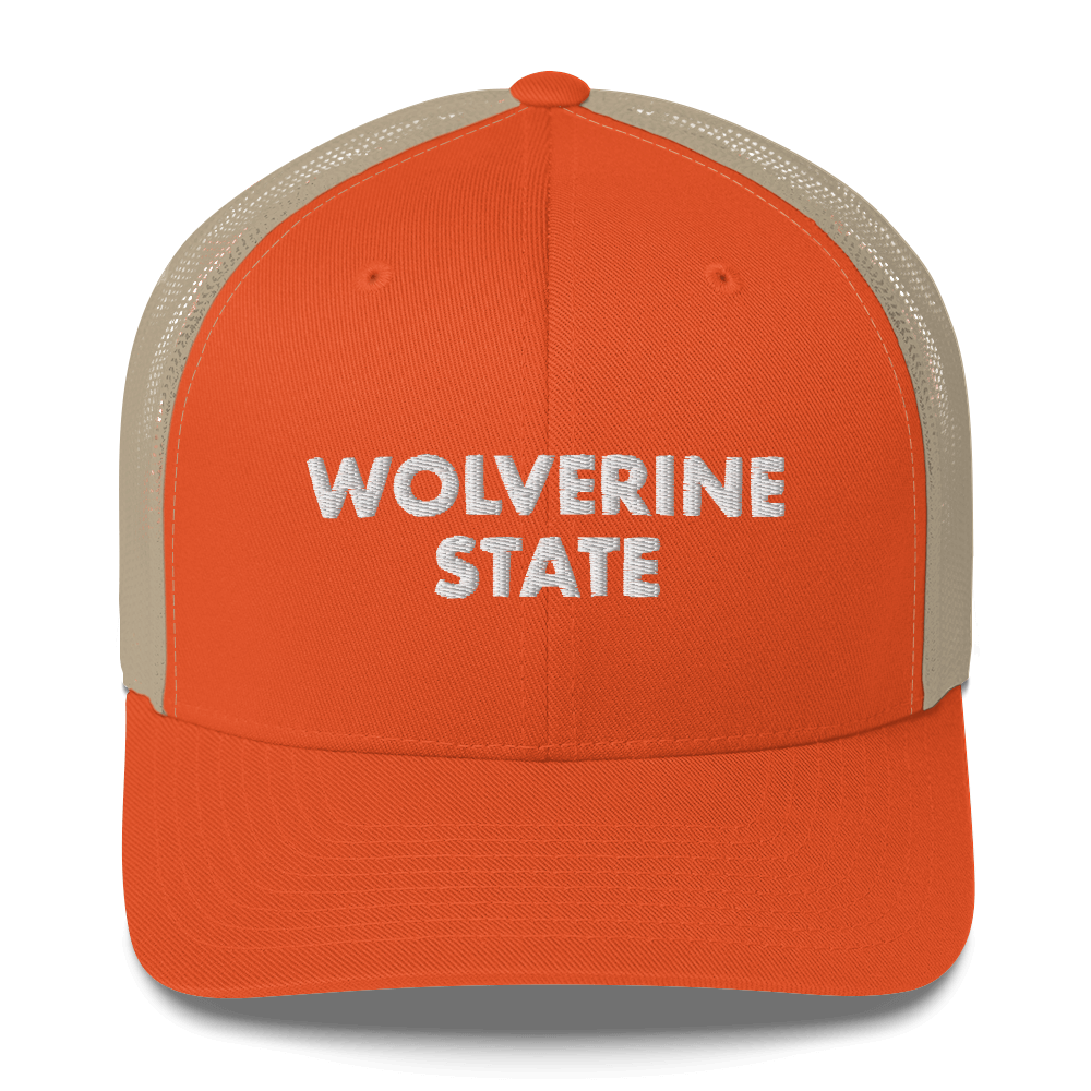 Michigan 'Wolverine State' Trucker Hat (Geometric Sans Font)