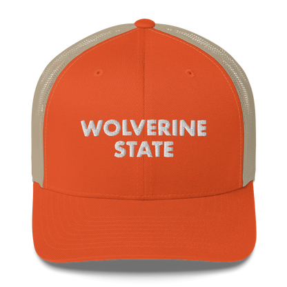 Michigan 'Wolverine State' Trucker Hat (Geometric Sans Font)