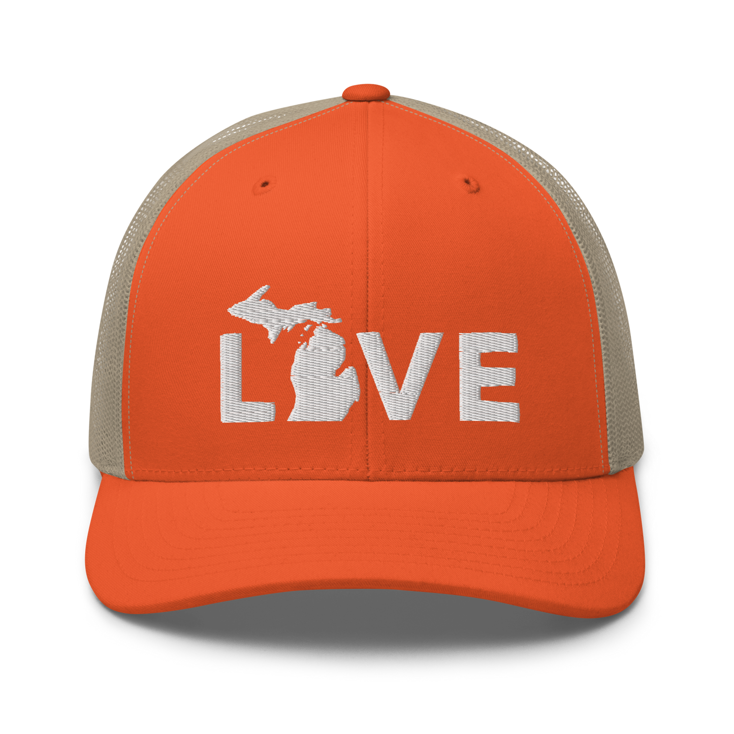 Michigan 'Love' Trucker Hat (Geometric Sans Font)