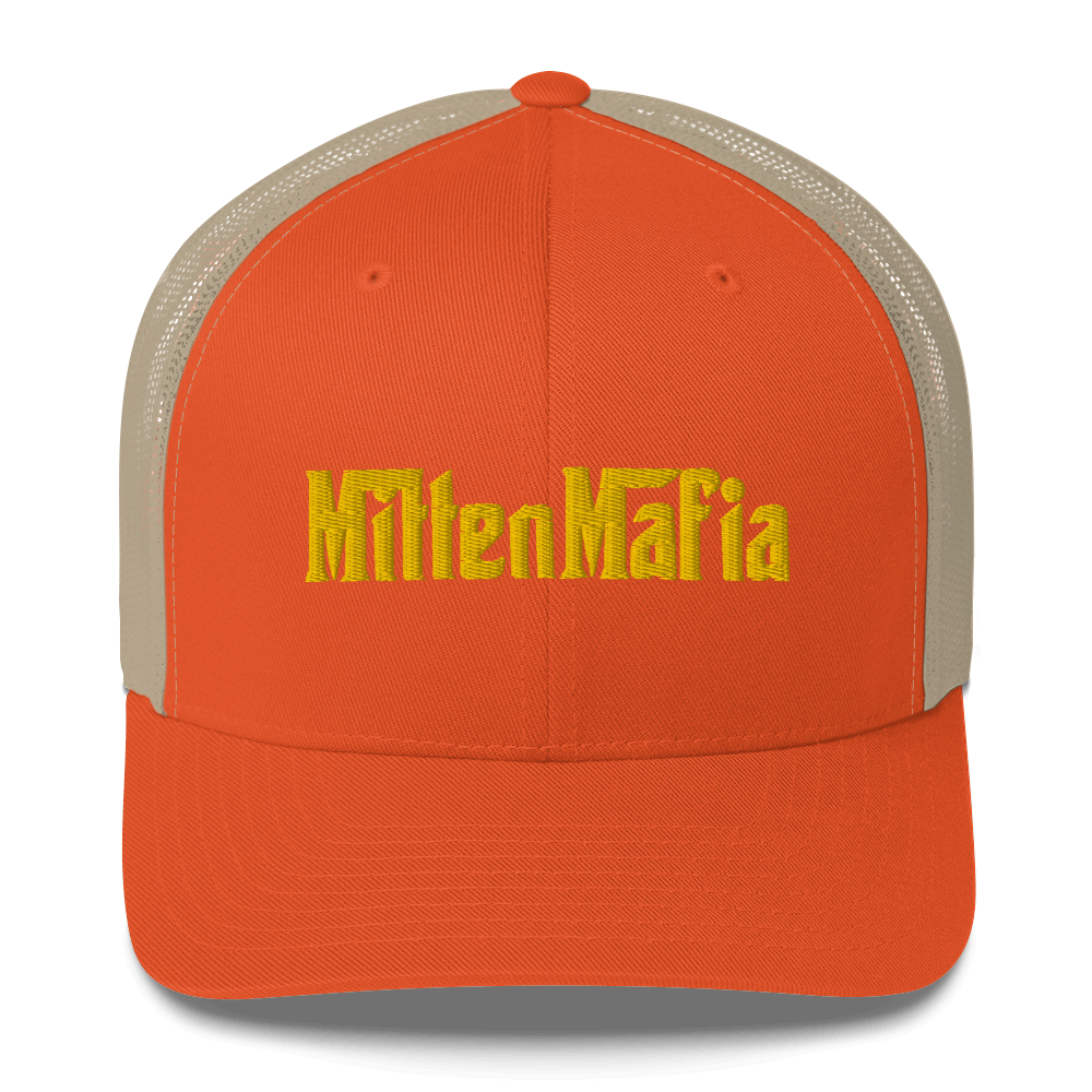 Michigan 'MittenMafia' Trucker Hat (Gangster Font) | Gold Embroidery