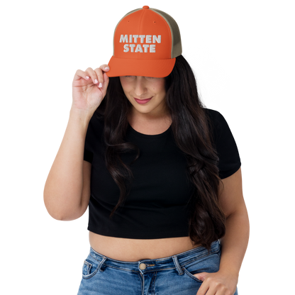 Michigan 'Mitten State' Trucker Hat (Geometric Sans Font)