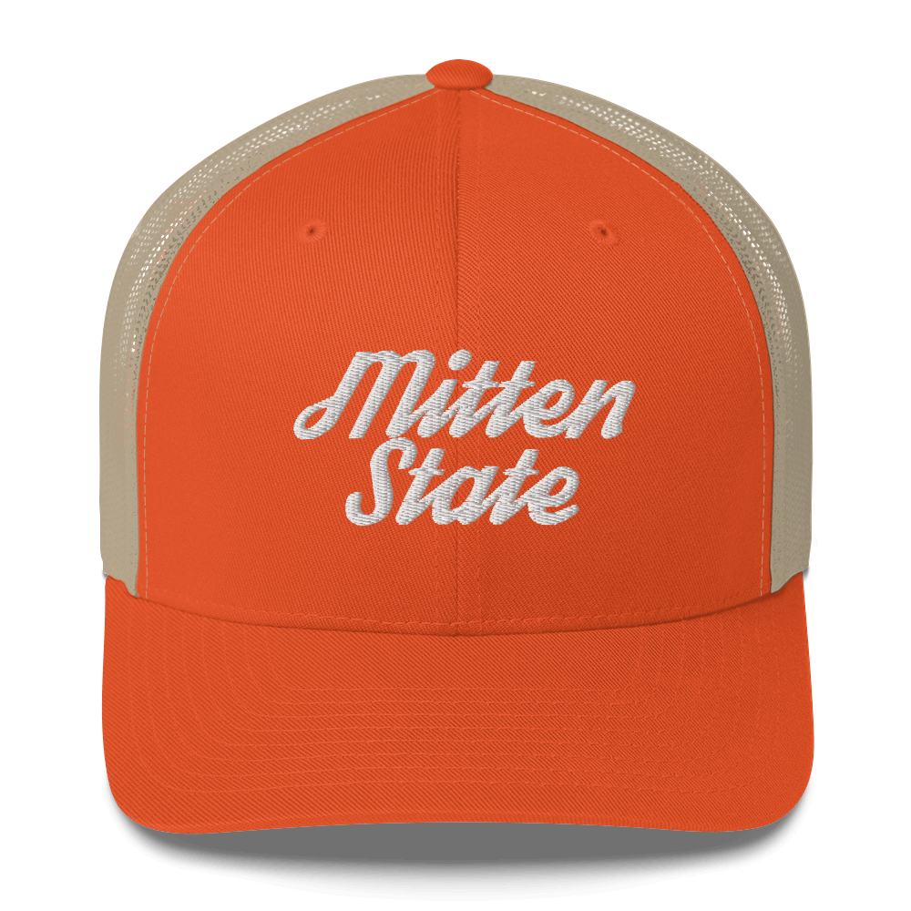 Michigan 'Mitten State' Trucker Hat (Script Font)