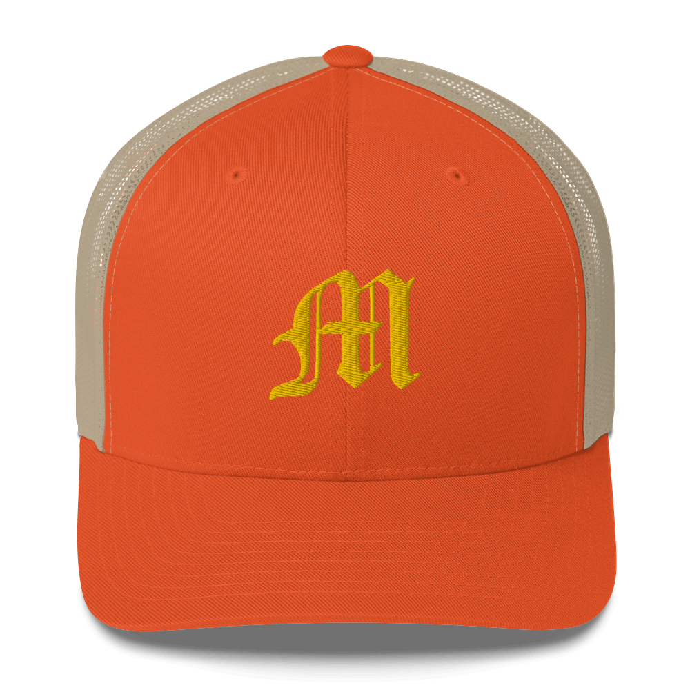 Michigan 'Old English M' Trucker Hat | Gold Embroidery