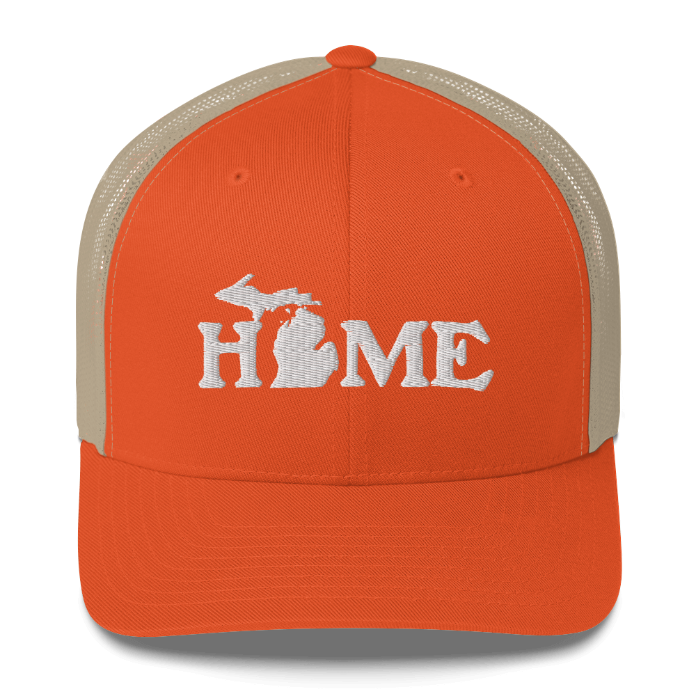 Michigan 'Home' Trucker Hat (Woodcut Font)