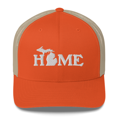 Michigan 'Home' Trucker Hat (Woodcut Font)