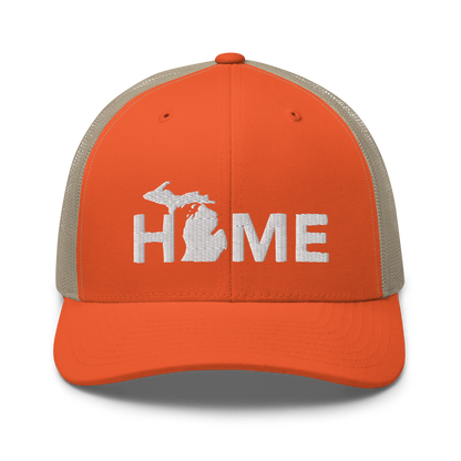 Michigan 'Home' Trucker Hat (Geometric Sans Font)