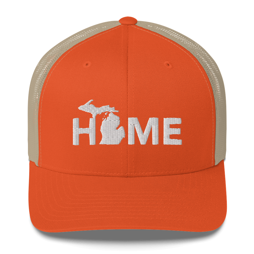 Michigan 'Home' Trucker Hat (Geometric Sans Font)