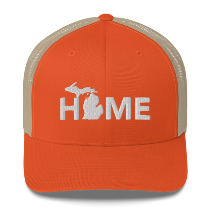 Michigan 'Home' Trucker Hat (Geometric Sans Font)