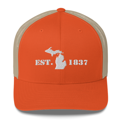 Michigan 'EST 1837' Trucker Hat (Army Font)