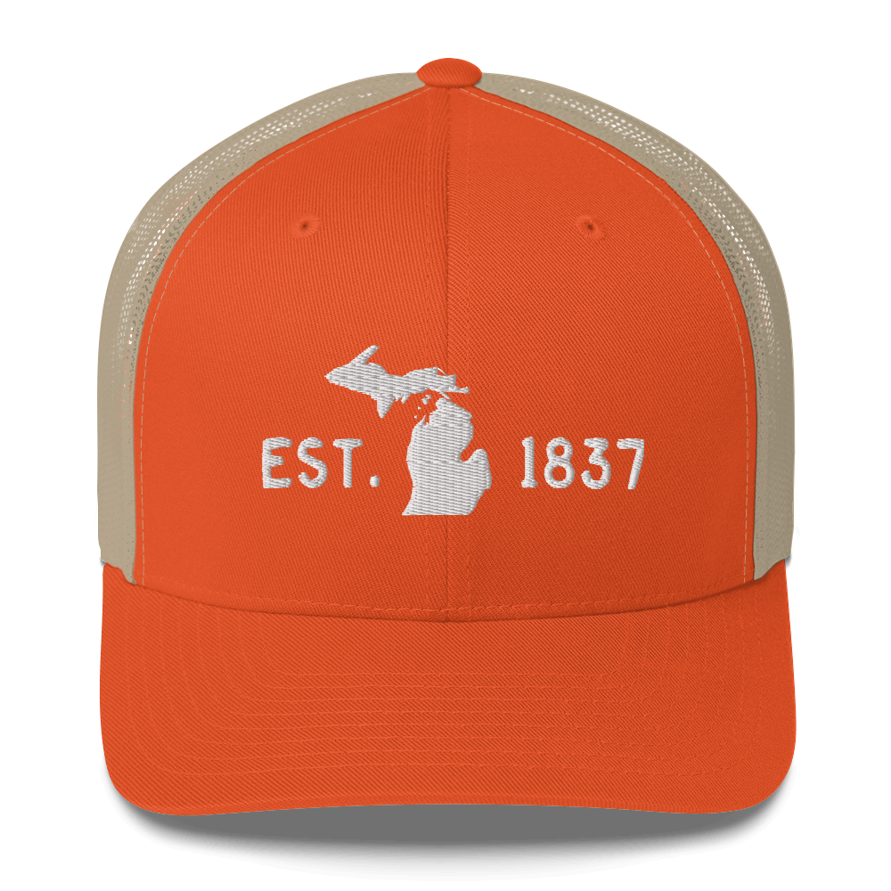 Michigan 'EST 1837' Trucker Hat (Licence Plate Font)