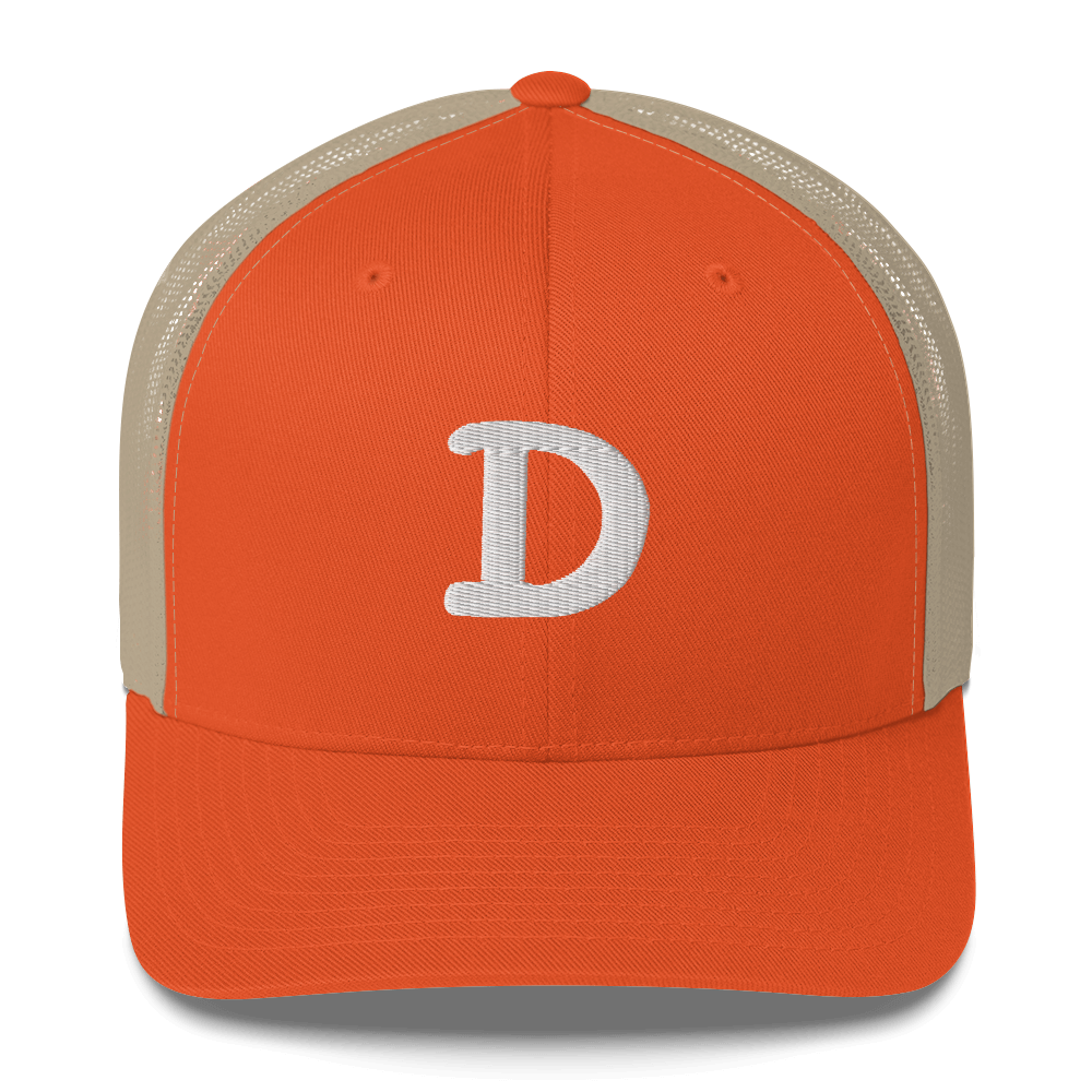 Detroit 'Old French D' Trucker Hat | White/Navy Embroidery