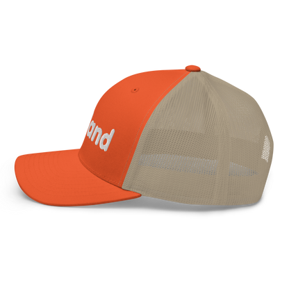 'Holland' Trucker Hat | White/Orange Embroidery