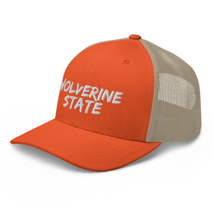 Michigan 'Wolverine State' Trucker Hat (Angry Brush Font)