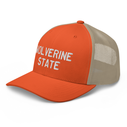 Michigan 'Wolverine State' Trucker Hat (Licence Plate Font)