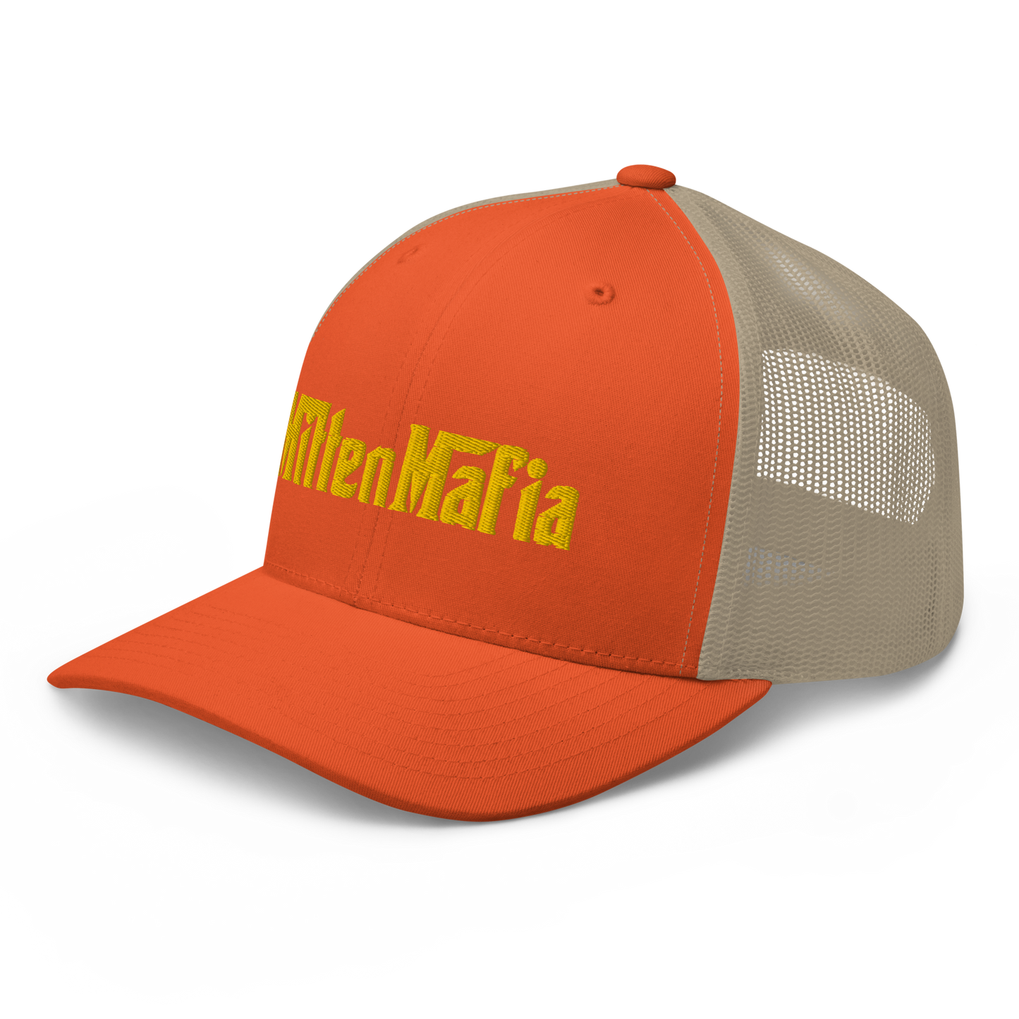 Michigan 'MittenMafia' Trucker Hat (Gangster Font) | Gold Embroidery