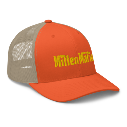 Michigan 'MittenMafia' Trucker Hat (Gangster Font) | Gold Embroidery