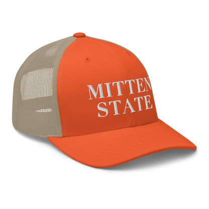 Michigan 'Mitten State' Trucker Hat (Didone Font)