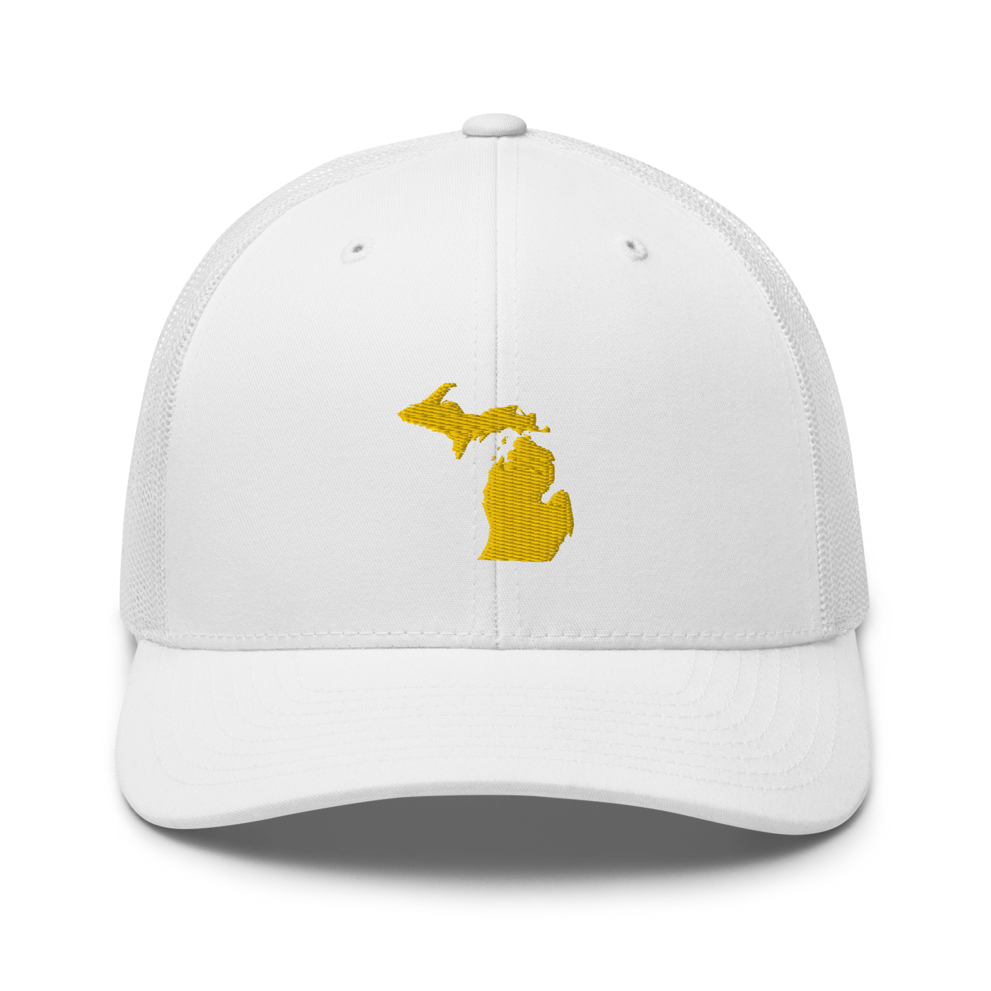 Michigan Trucker Hat (w/ Michigan Outline) | Gold Embroidery