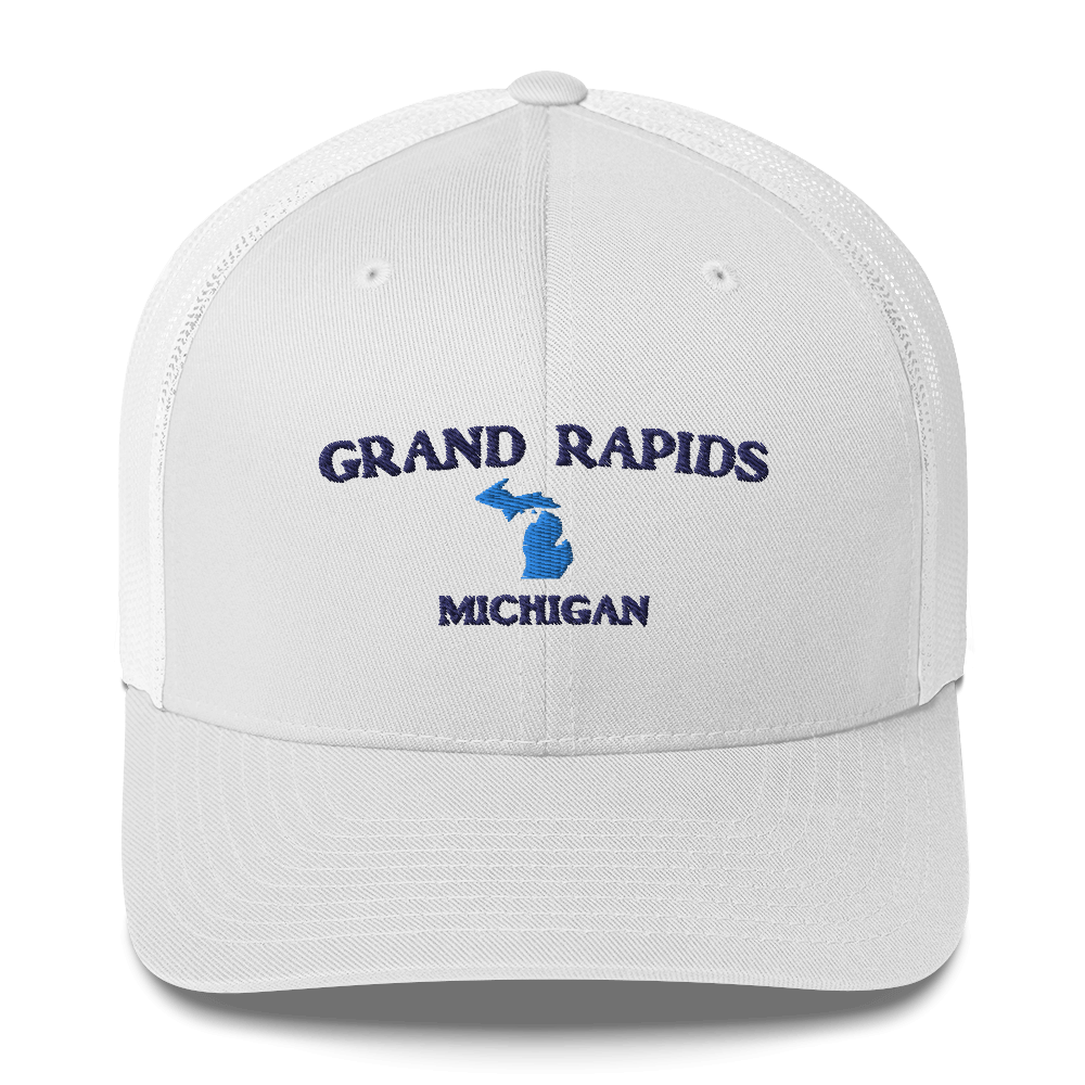 'Grand Rapids Michigan' Trucker Hat (w/ Michigan Outline)