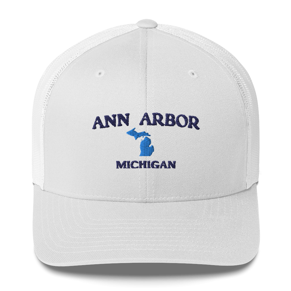 'Ann Arbor Michigan' Trucker Hat (w/ Michigan Outline)