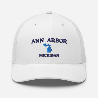 'Ann Arbor Michigan' Trucker Hat (w/ Michigan Outline)