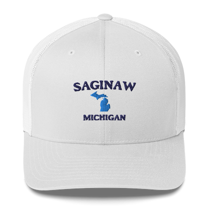 'Saginaw Michigan' Trucker Hat (w/ Michigan Outline)