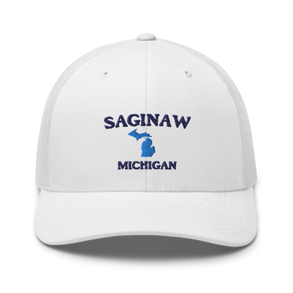 'Saginaw Michigan' Trucker Hat (w/ Michigan Outline)