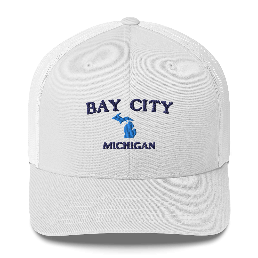 'Bay City Michigan' Trucker Hat (w/ Michigan Outline)