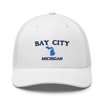 'Bay City Michigan' Trucker Hat (w/ Michigan Outline)