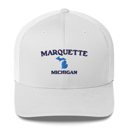 'Marquette Michigan' Trucker Hat (w/ Michigan Outline)