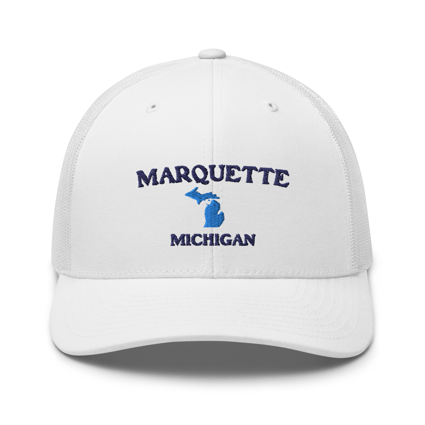 'Marquette Michigan' Trucker Hat (w/ Michigan Outline)