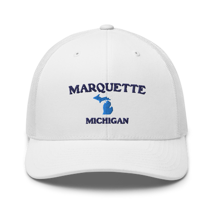 'Marquette Michigan' Trucker Hat (w/ Michigan Outline)