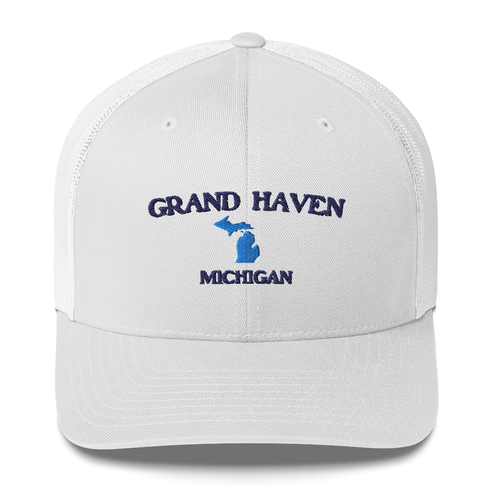 'Grand Haven Michigan' Trucker Hat (w/ Michigan Outline)