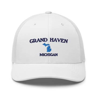 'Grand Haven Michigan' Trucker Hat (w/ Michigan Outline)