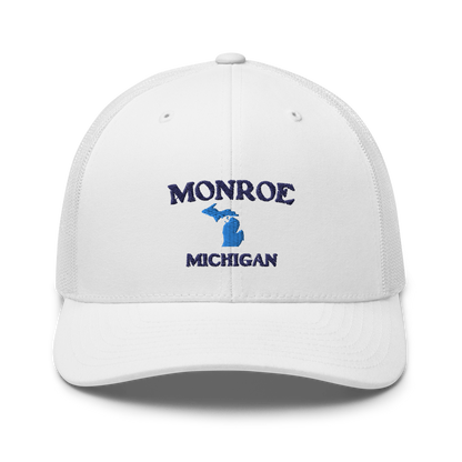 'Monroe Michigan' Trucker Hat (w/ Michigan Outline)