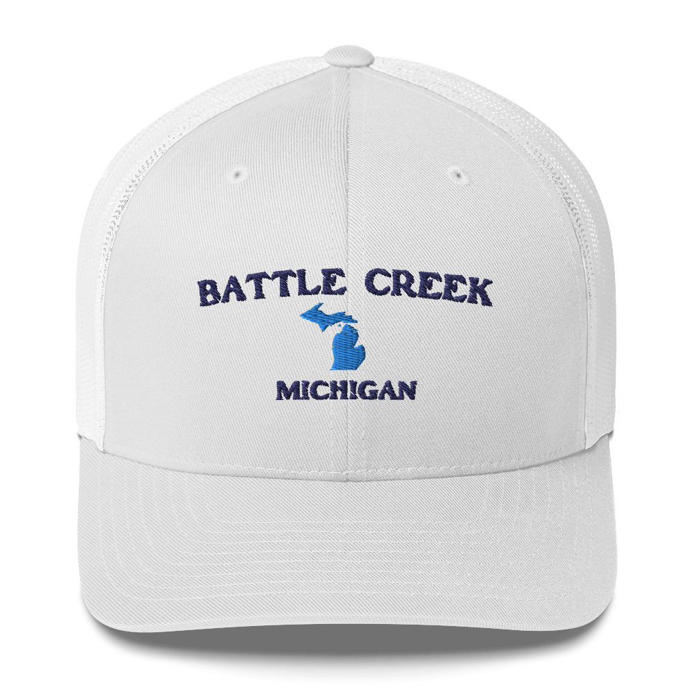 'Battle Creek Michigan' Trucker Hat (w/ Michigan Outline)