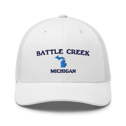 'Battle Creek Michigan' Trucker Hat (w/ Michigan Outline)