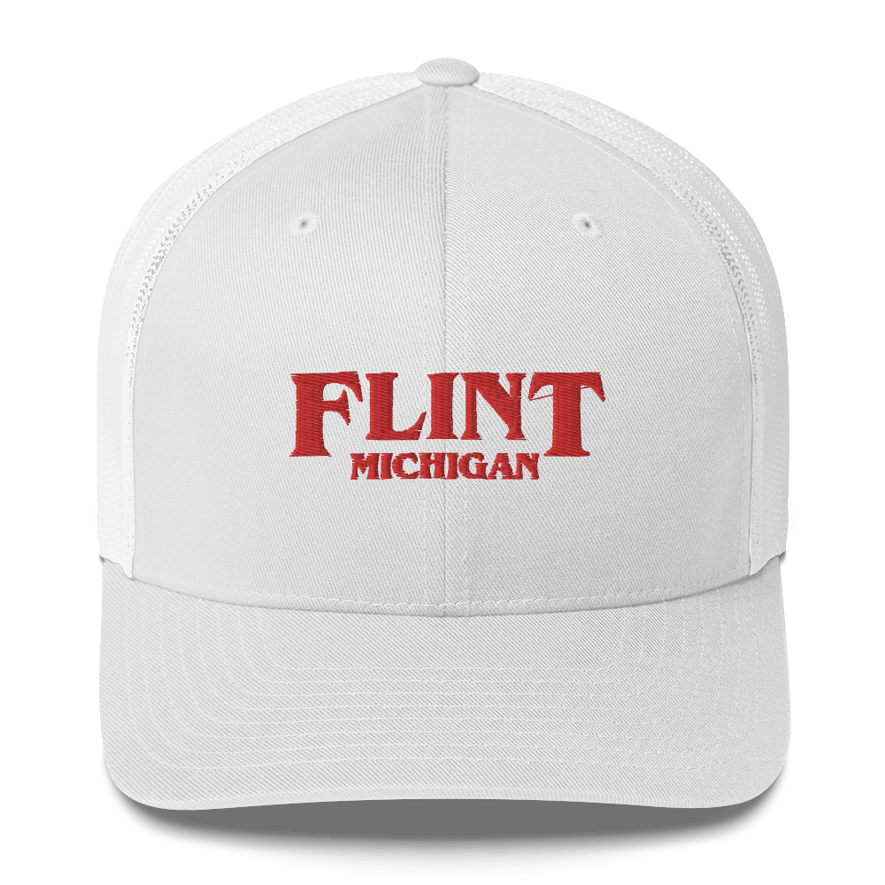 'Flint Michigan' Trucker Hat (1980s Drama Parody)