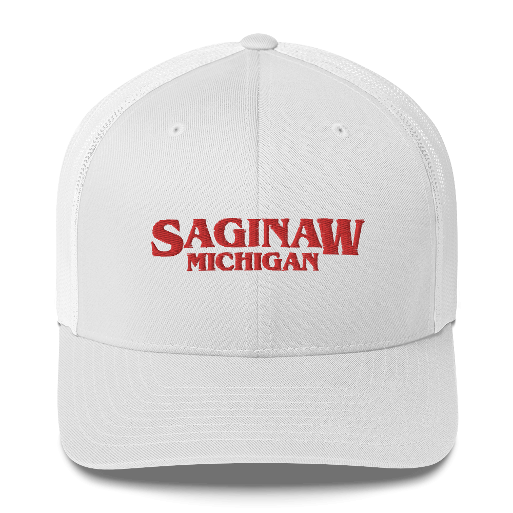 'Saginaw Michigan' Trucker Hat (1980s Drama Parody)